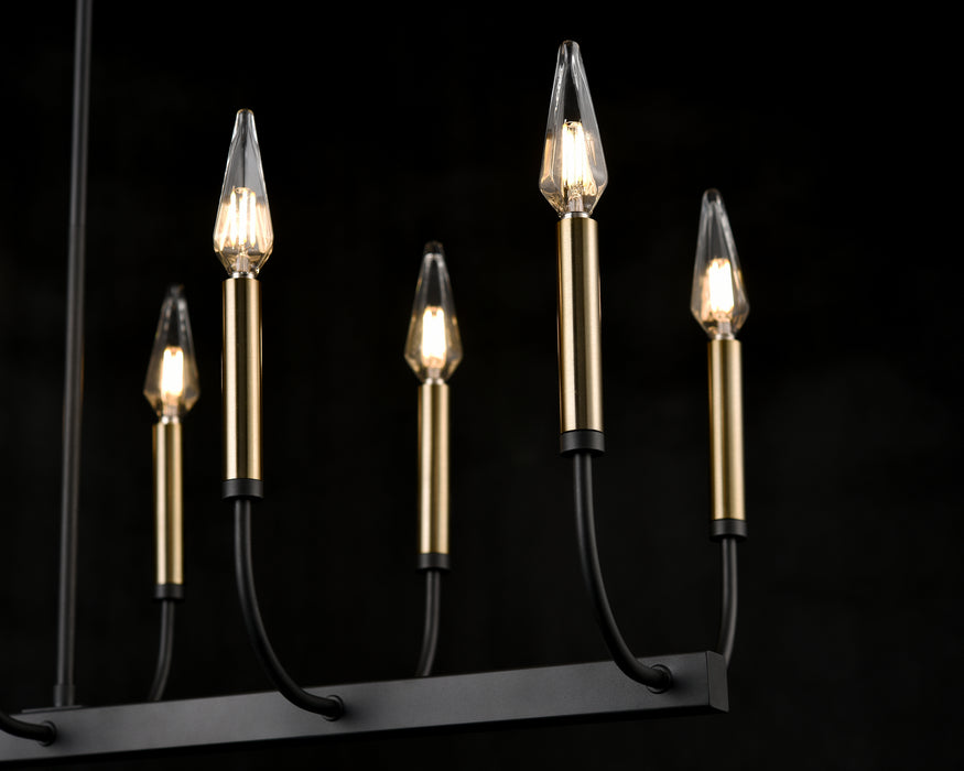 12 Light Linear Pendant from the Olivia collection in Multiple Finishes/Graphite finish