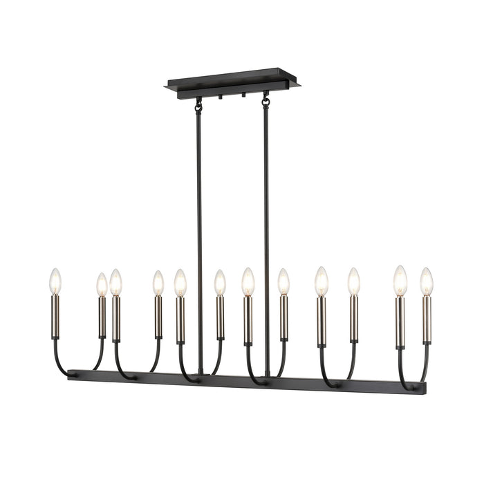 12 Light Linear Pendant from the Olivia collection in Multiple Finishes/Graphite finish