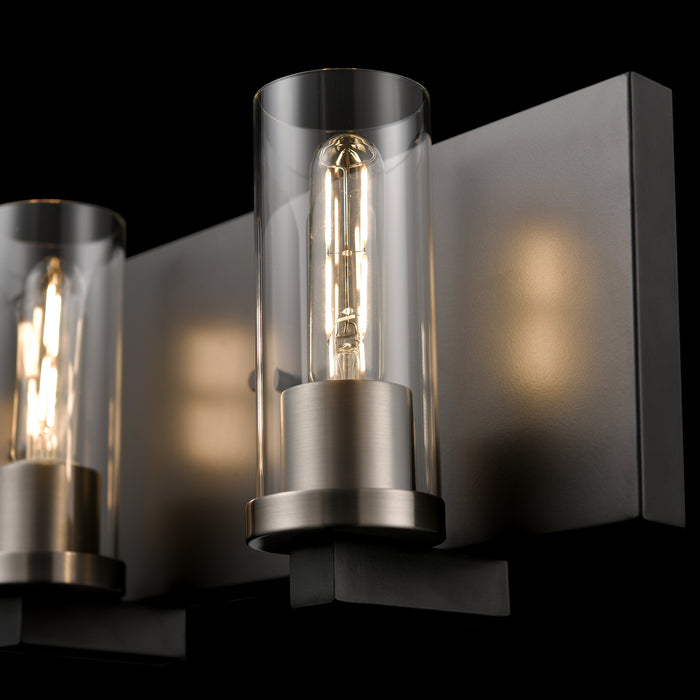 Three Light Vanity from the Sambre collection in Multiple Finishes/Graphite w/ Clear Glass finish
