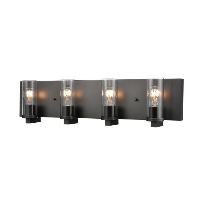 Four Light Vanity from the Sambre collection in Multiple Finishes/Graphite w/ Clear Glass finish