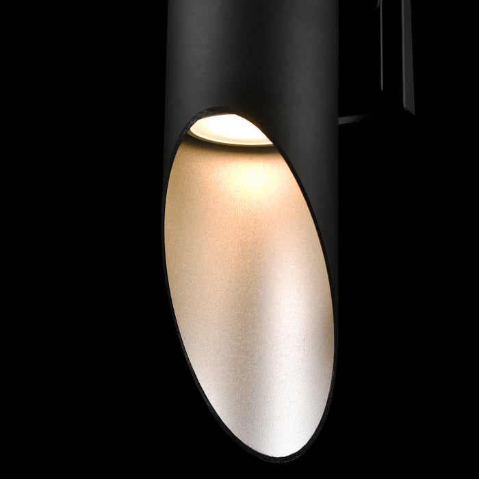 Two Light Outdoor Wall Sconce from the Brecon Outdoor collection in Stainless Steel/Black finish