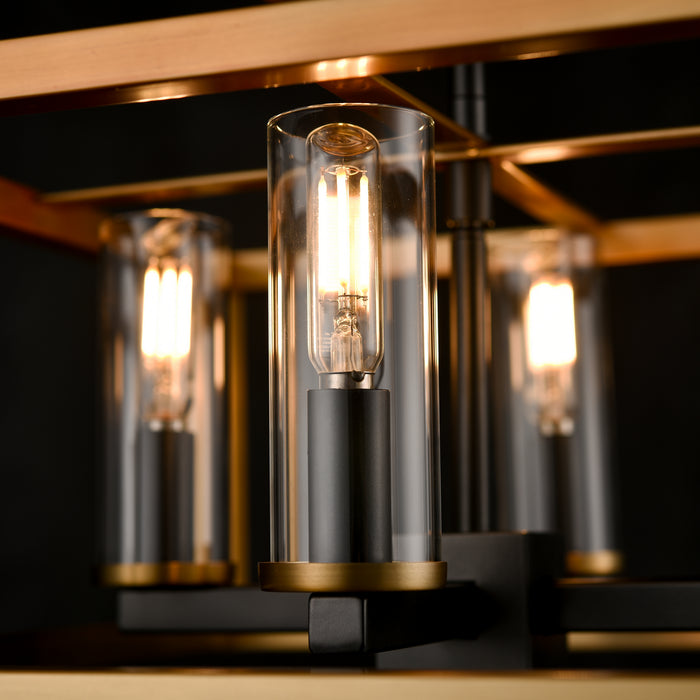 Four Light Semi-Flush Mount from the Sambre collection in Multiple Finishes/Brass/Graphite w/ Clear Glass finish