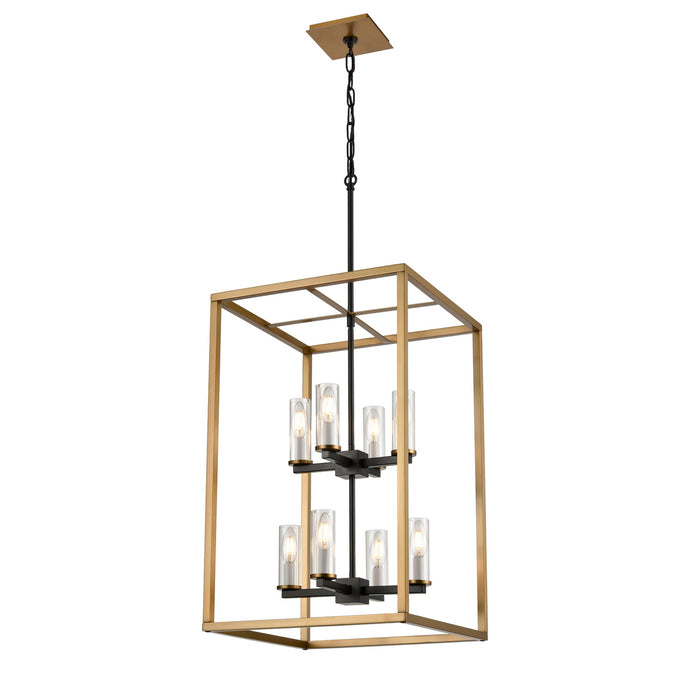 Eight Light Foyer Pendant from the Sambre collection in Multiple Finishes/Brass/Graphite w/ Clear Glass finish