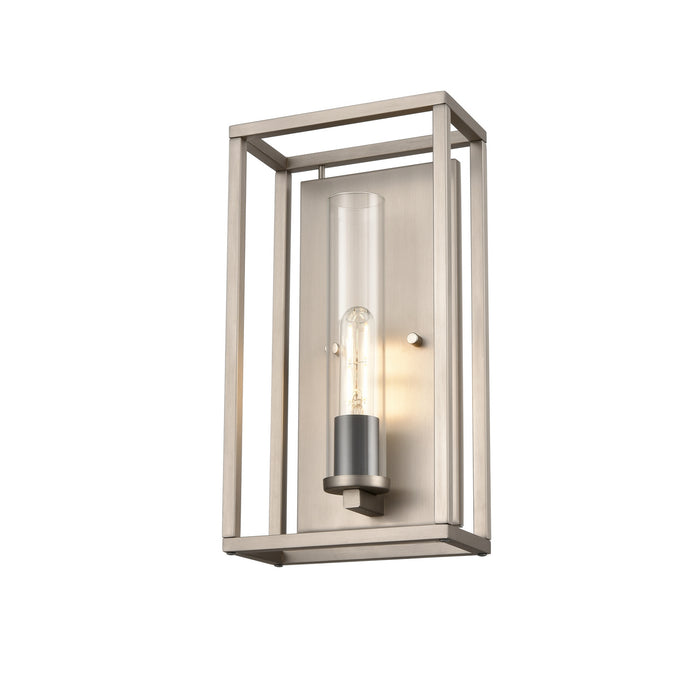 One Light Wall Sconce from the Sambre collection in Multiple Finishes/Buffed Nickel w/ Clear Glass finish