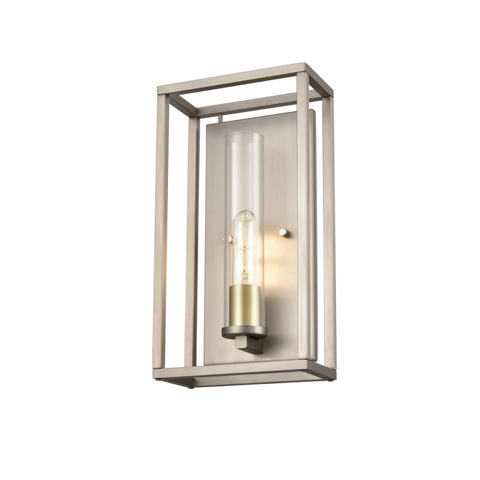 One Light Wall Sconce from the Sambre collection in Multiple Finishes/Buffed Nickel w/ Clear Glass finish