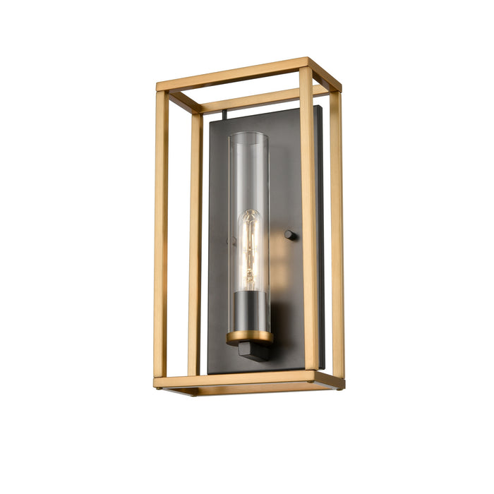 One Light Wall Sconce from the Sambre collection in Multiple Finishes/Brass/Graphite w/ Clear Glass finish