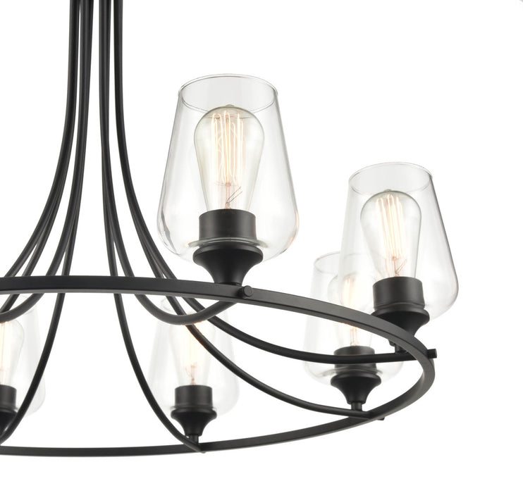 Eight Light Chandelier from the Ashford collection in Matte Black finish