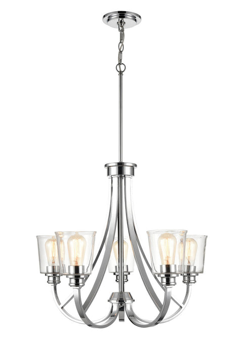 Five Light Chandelier from the Forsyth collection in Chrome finish