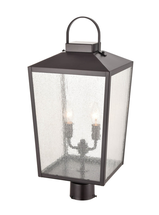 Two Light Outdoor Post Lantern from the Devens collection in Powder Coat Bronze finish