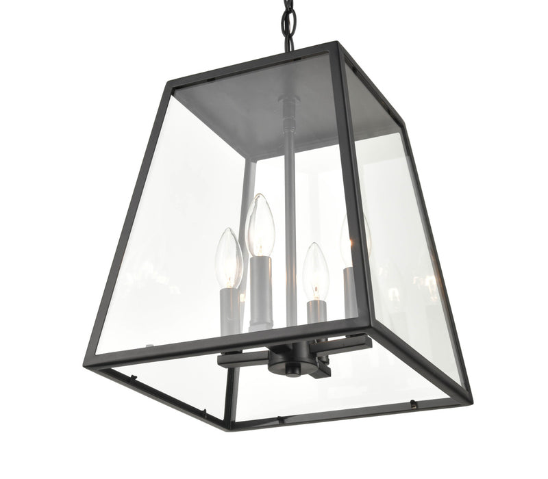 Four Light Outdoor Lantern from the Grant collection in Powder Coat Black finish
