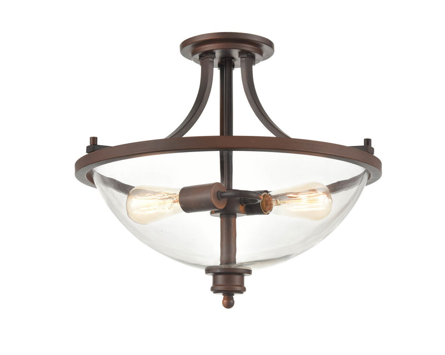 Two Light Semi-Flush Mount from the Forsyth collection in Rubbed Bronze finish