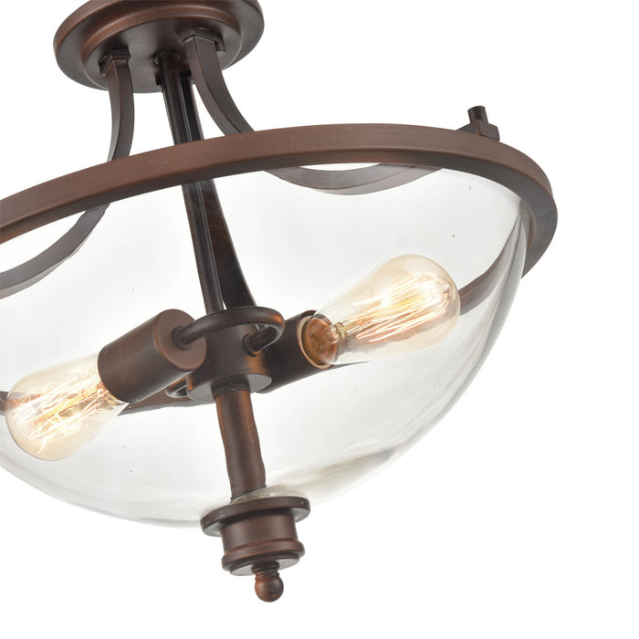 Two Light Semi-Flush Mount from the Forsyth collection in Rubbed Bronze finish