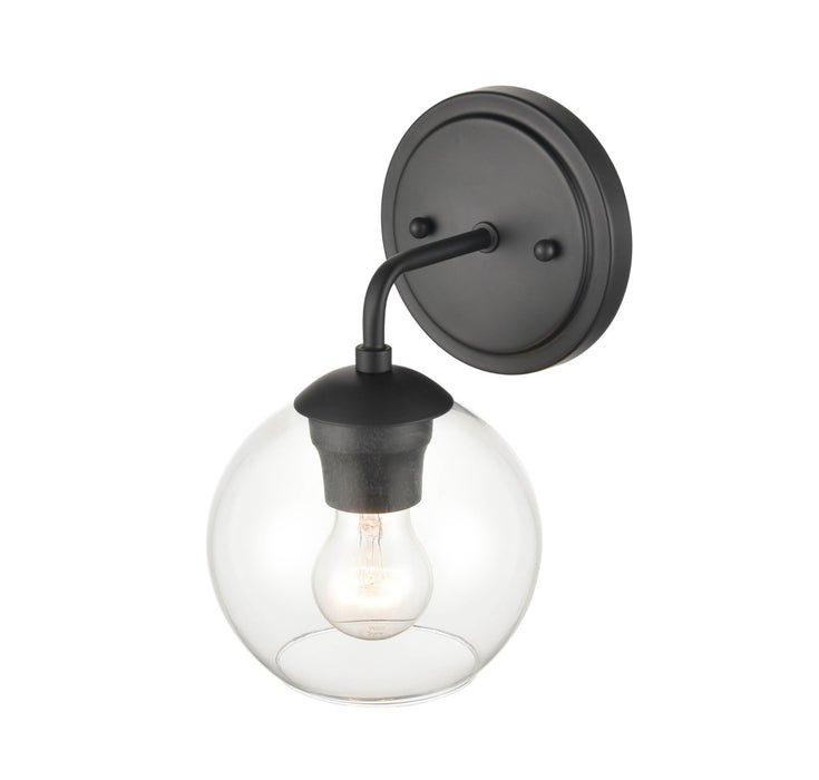 One Light Wall Sconce from the None collection in Matte Black finish