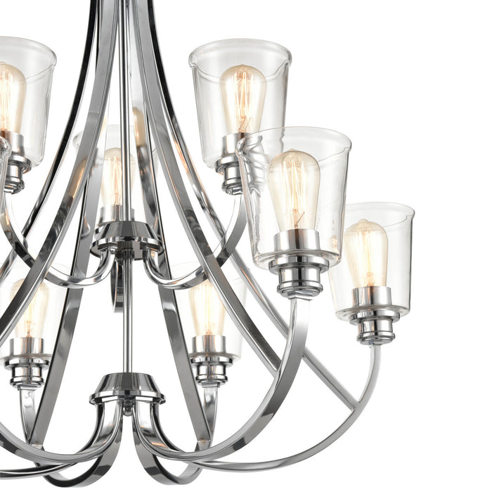 Nine Light Chandelier from the Forsyth collection in Chrome finish