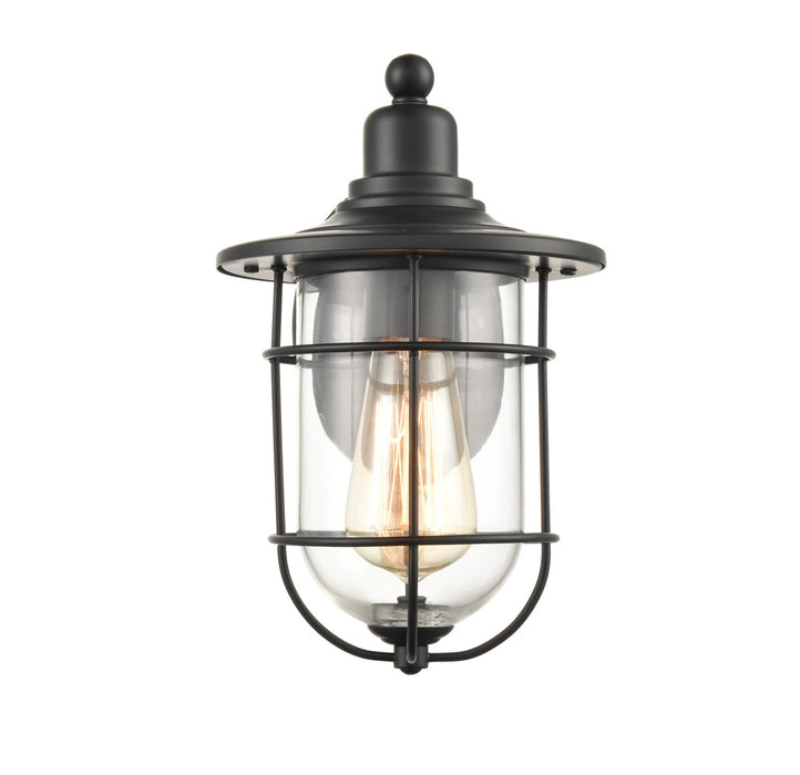 One Light Outdoor Wall Bracket from the None collection in Powder Coat Black finish