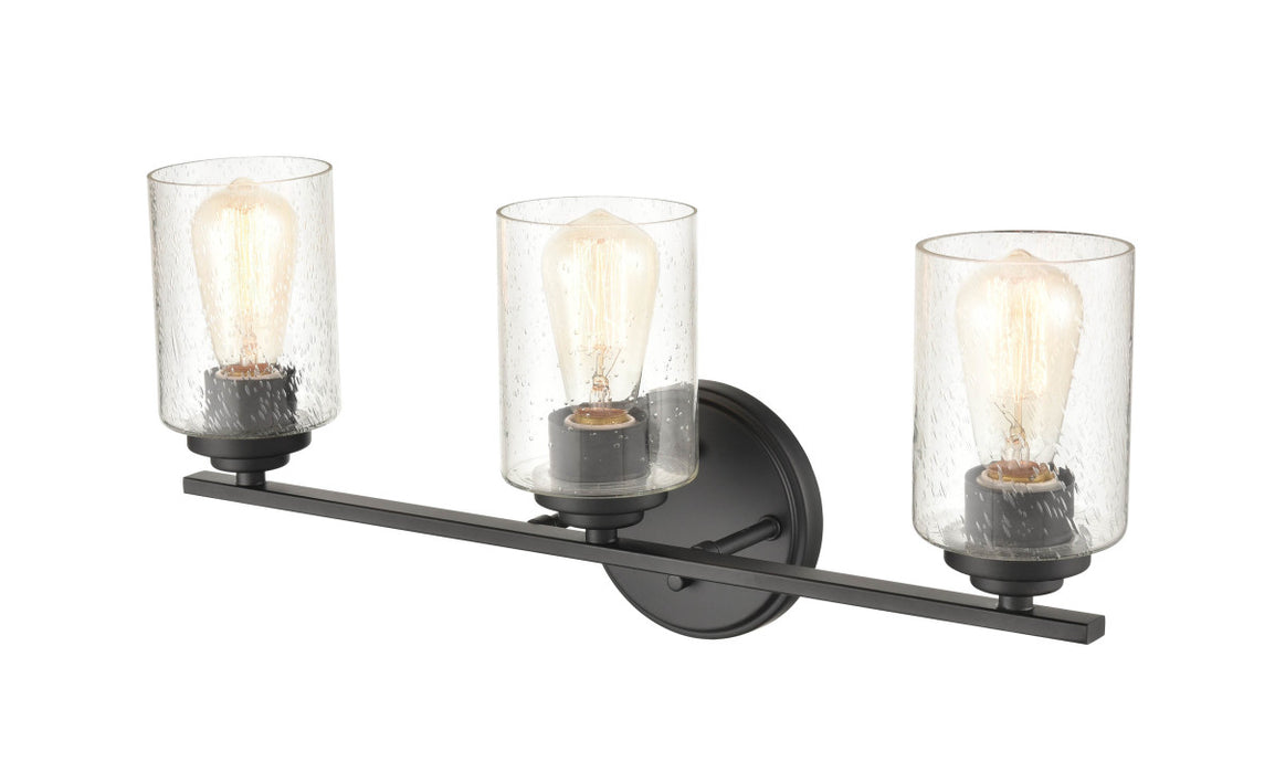 Three Light Vanity from the None collection in Matte Black finish