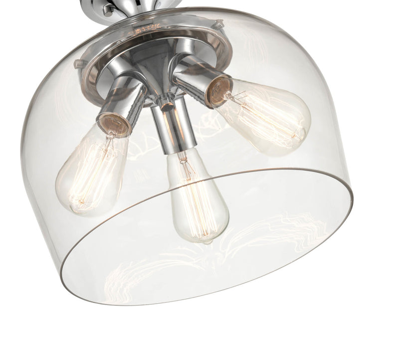 Three Light Semi-Flush Mount from the Ashford collection in Chrome finish