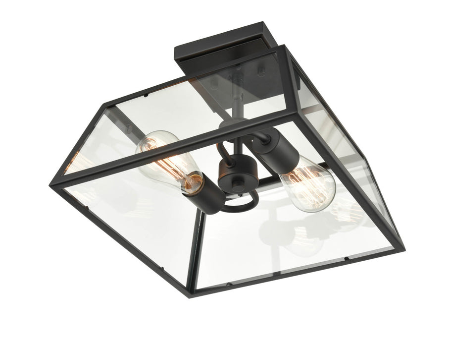 Two Light Outdoor Lantern from the Grant collection in Powder Coat Black finish