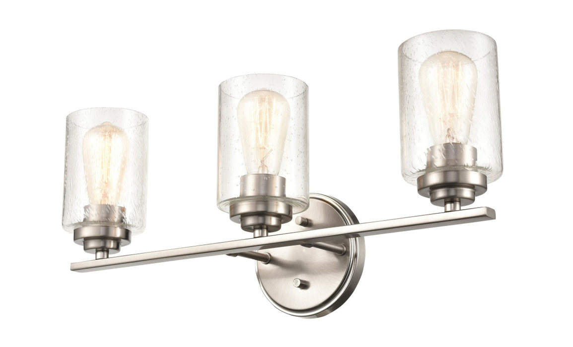 Three Light Vanity from the None collection in Satin Nickel finish