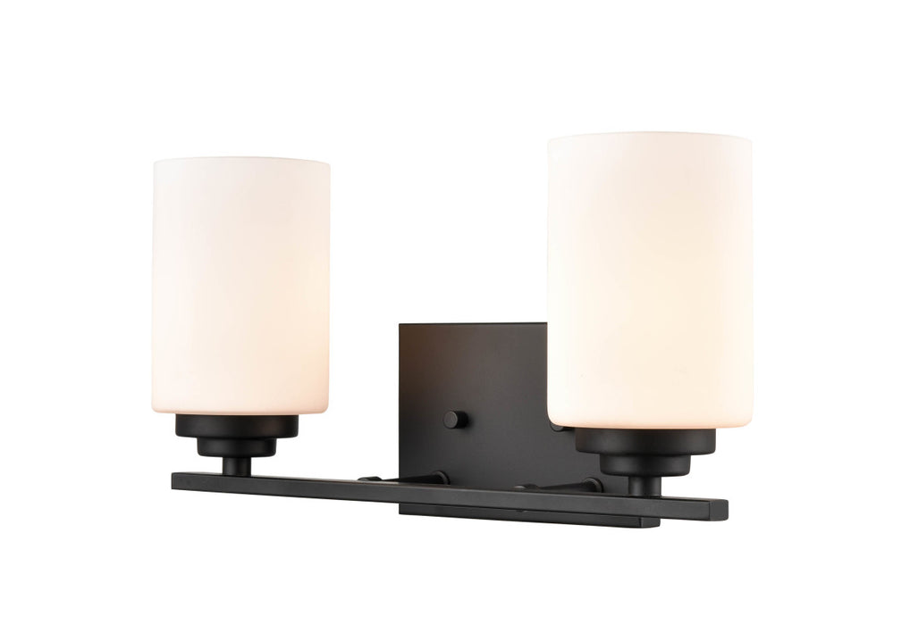 Two Light Vanity from the Durham collection in Matte Black finish