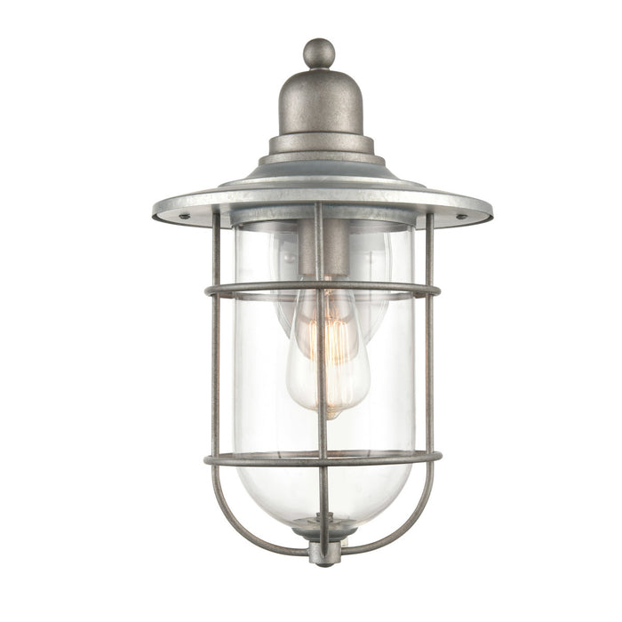 One Light Outdoor Wall Bracket from the None collection in Galvanized finish