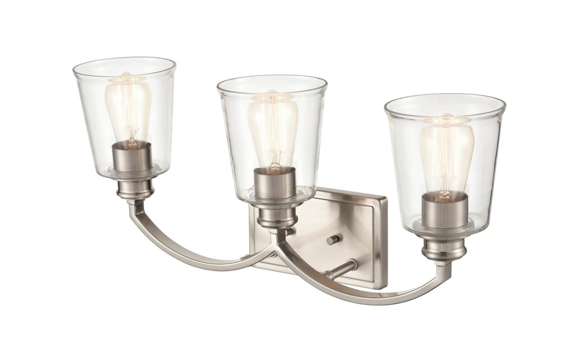 Three Light Vanity from the Forsyth collection in Brushed Nickel finish