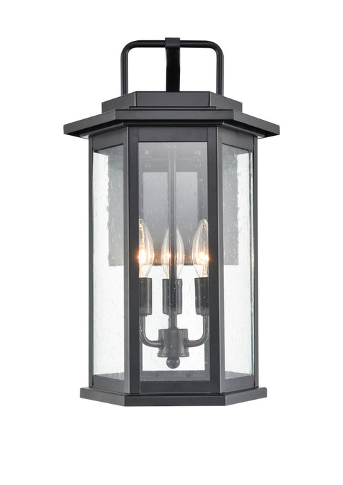 Three Light Outdoor Wall Bracket from the Ellis collection in Powder Coat Black finish