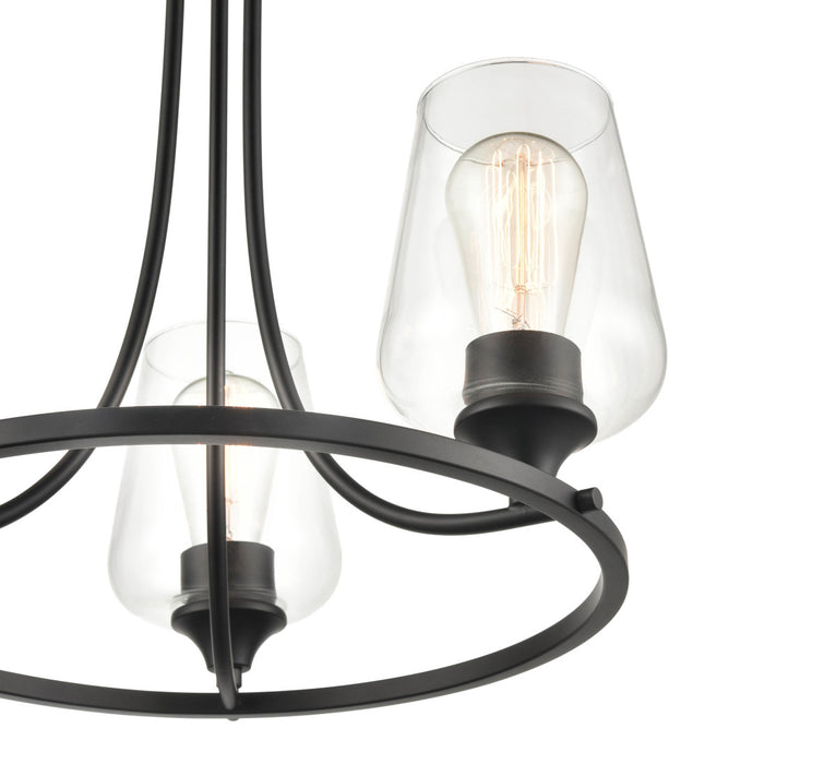 Three Light Chandelier from the Ashford collection in Matte Black finish