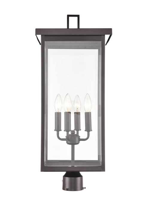 Four Light Outdoor Post Lantern from the Barkeley collection in Powder Coat Bronze finish