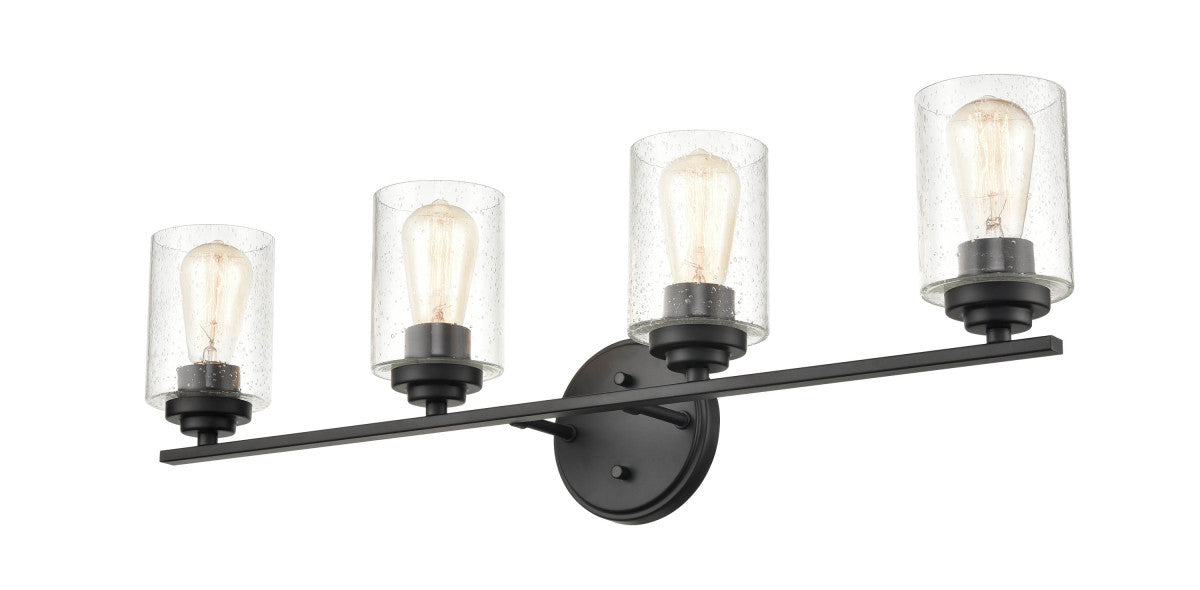 Four Light Vanity from the None collection in Matte Black finish