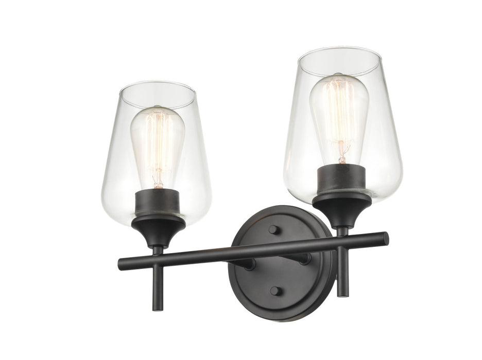 Two Light Vanity from the Ashford collection in Matte Black finish