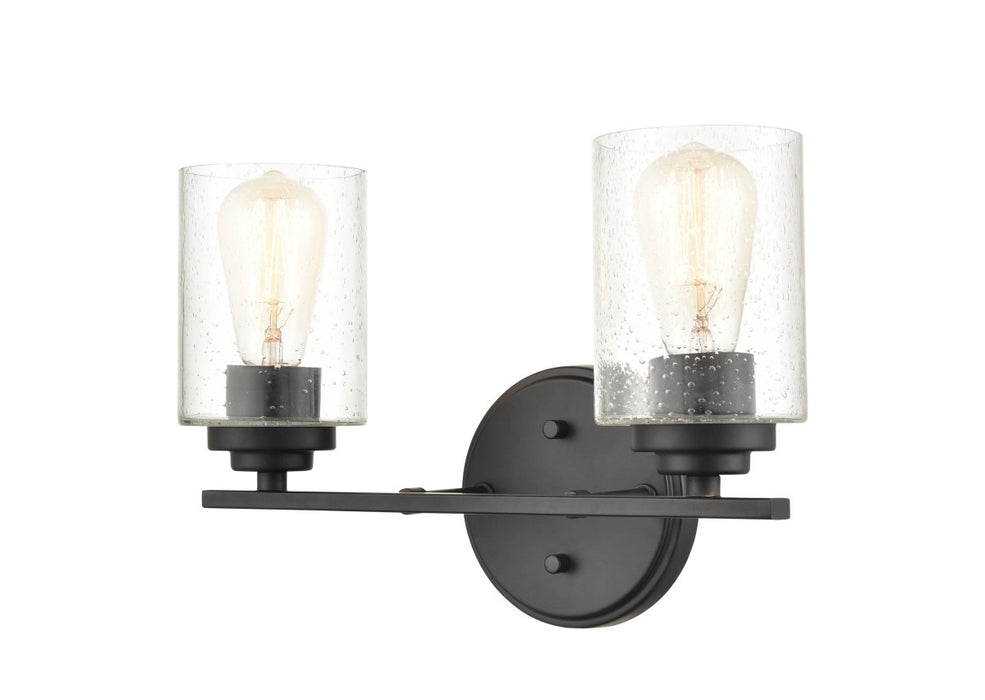 Two Light Vanity from the None collection in Matte Black finish