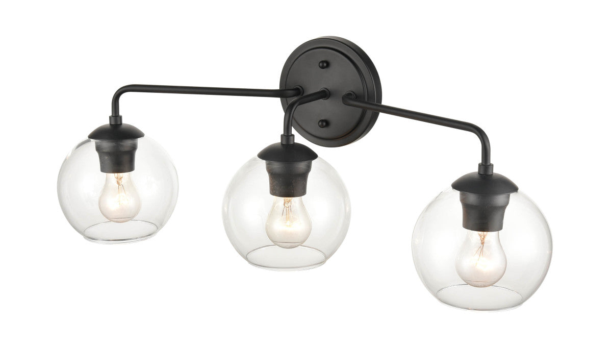 Three Light Vanity from the None collection in Matte Black finish