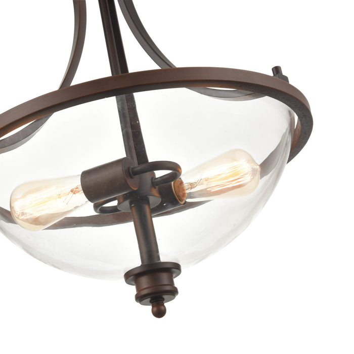 Two Light Chandelier from the Forsyth collection in Rubbed Bronze finish