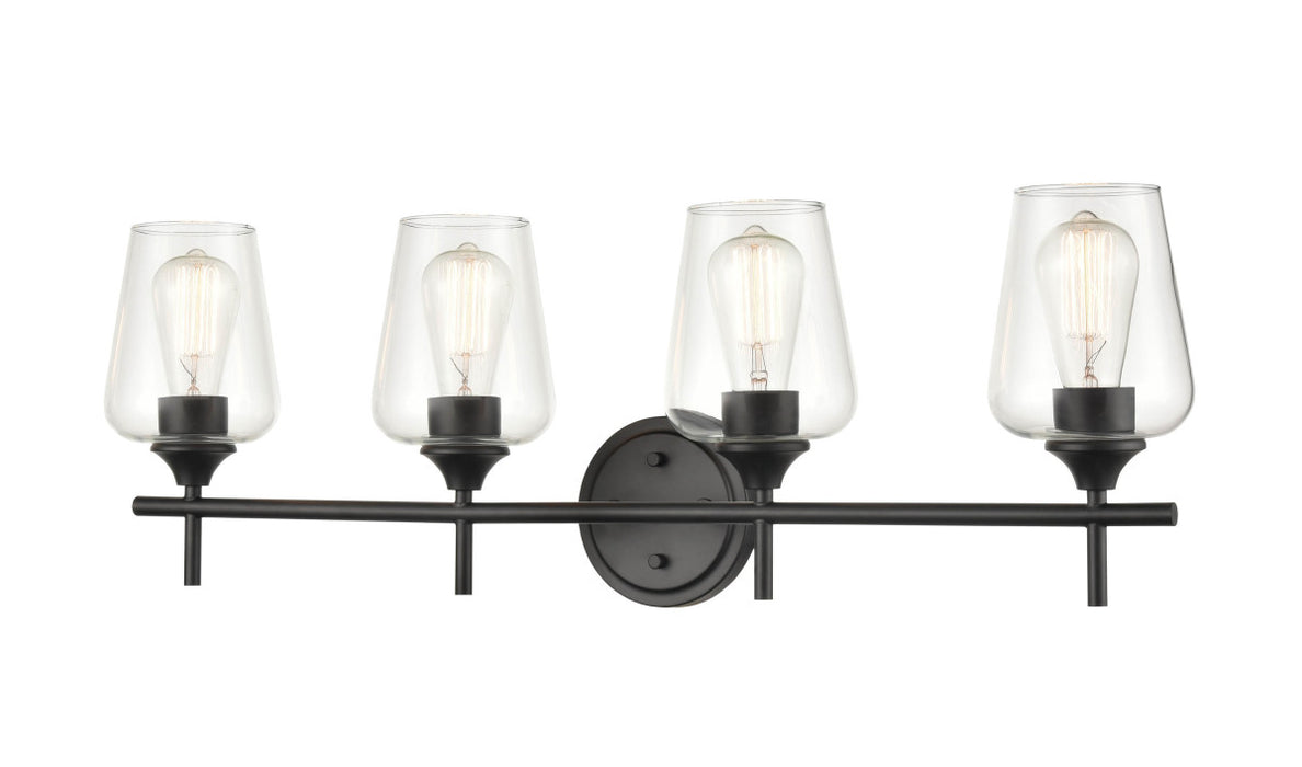 Four Light Vanity from the Ashford collection in Matte Black finish