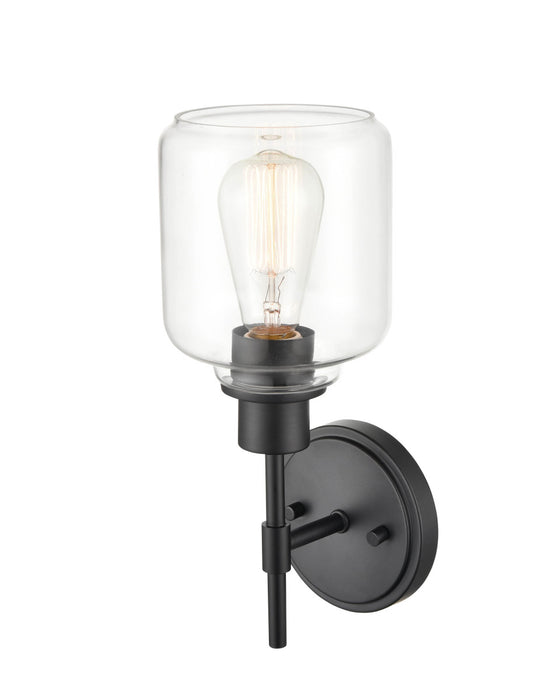 One Light Wall Sconce from the Asheville collection in Matte Black finish