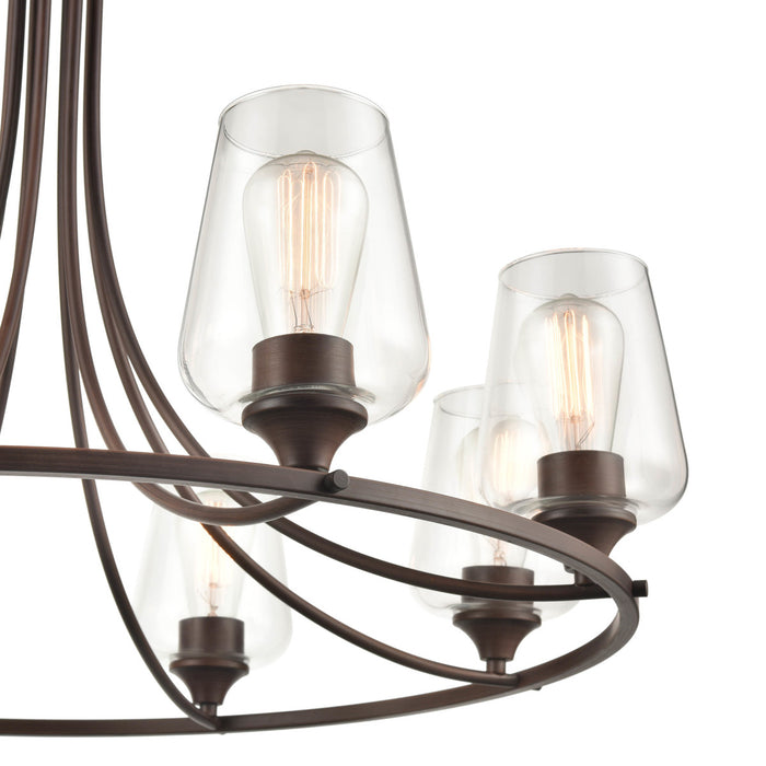 Eight Light Chandelier from the Ashford collection in Rubbed Bronze finish