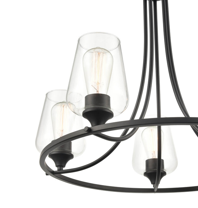 Five Light Chandelier from the Ashford collection in Matte Black finish