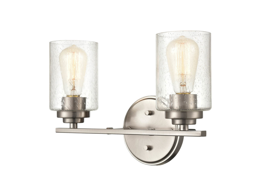 Two Light Vanity from the None collection in Satin Nickel finish