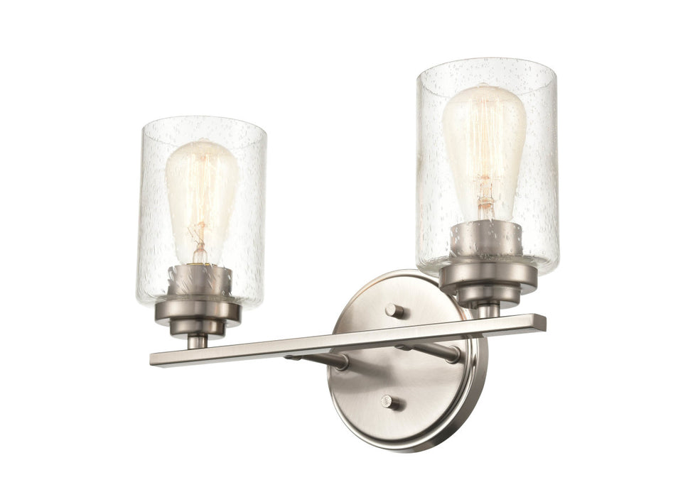 Two Light Vanity from the None collection in Satin Nickel finish
