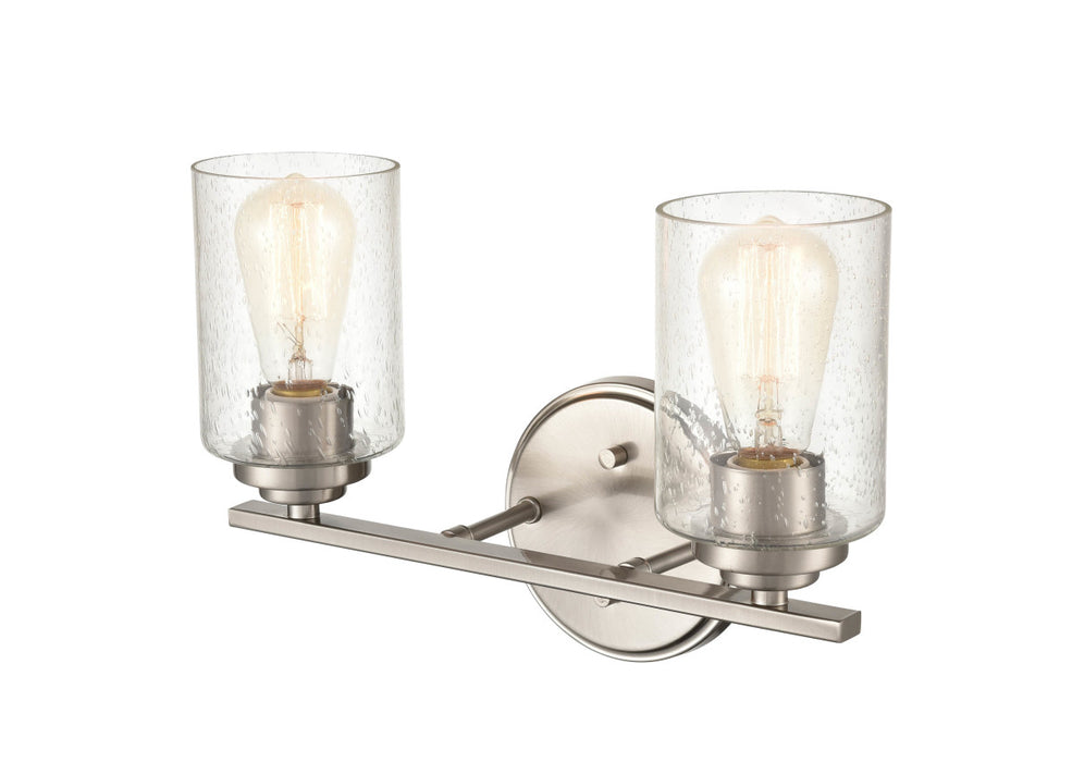 Two Light Vanity from the None collection in Satin Nickel finish