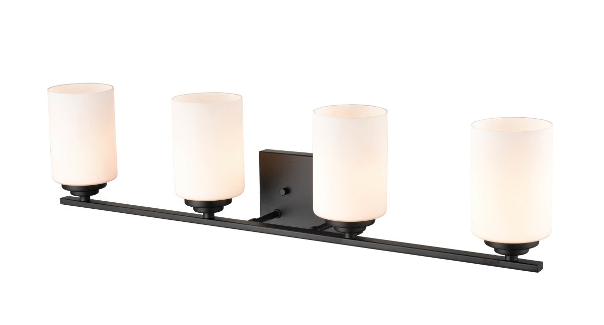 Four Light Vanity from the Durham collection in Matte Black finish