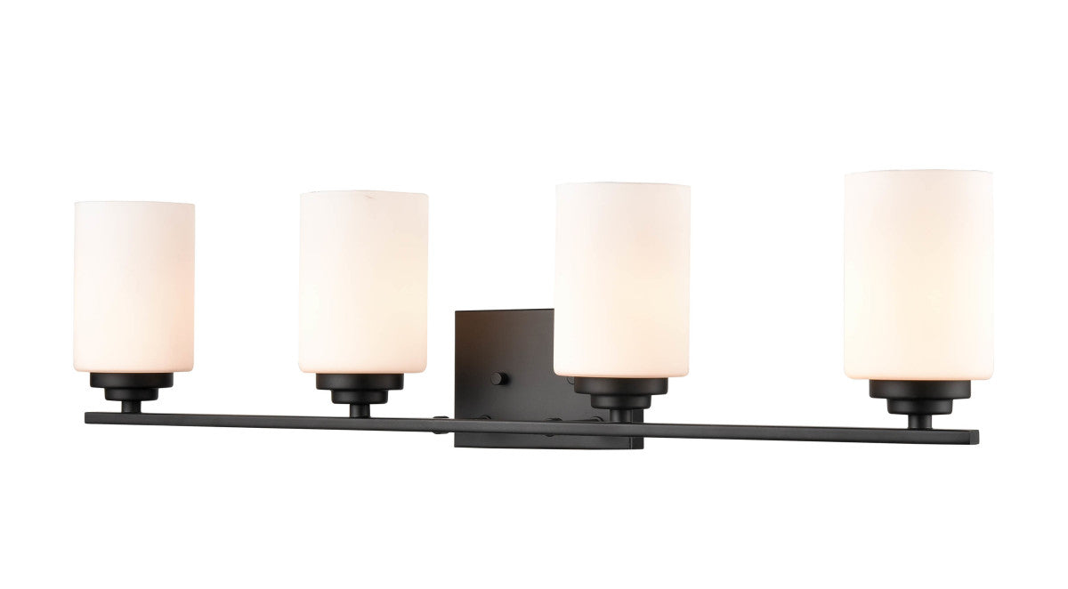 Four Light Vanity from the Durham collection in Matte Black finish