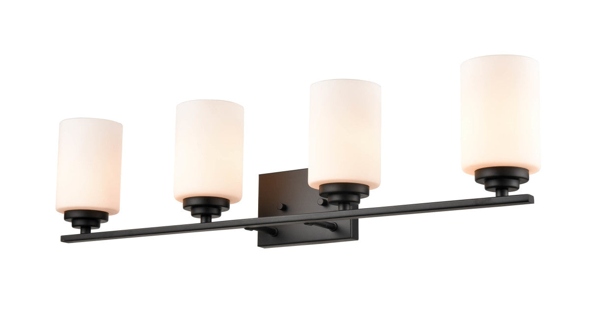 Four Light Vanity from the Durham collection in Matte Black finish