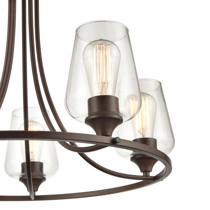 Five Light Chandelier from the Ashford collection in Rubbed Bronze finish