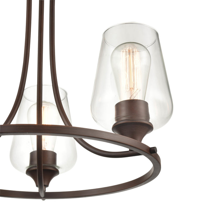 Three Light Chandelier from the Ashford collection in Rubbed Bronze finish
