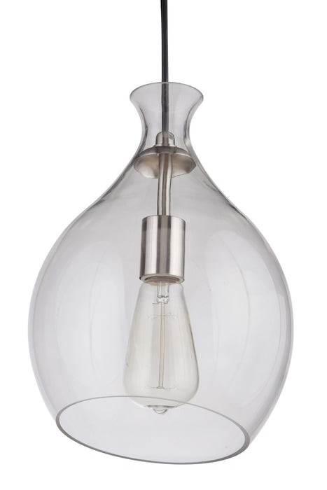 One Light Pendant from the Pendant collection in Brushed Polished Nickel finish
