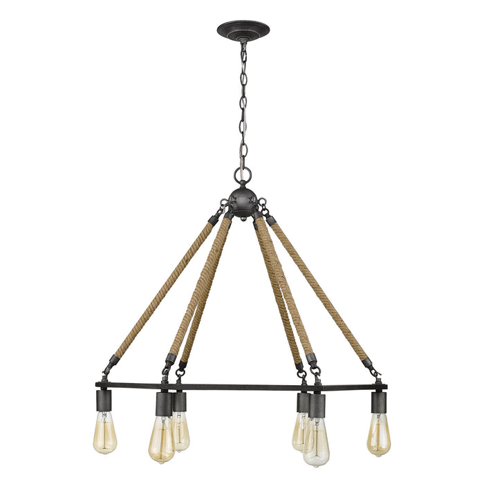 Six Light Chandelier from the Holden collection in Antique Gray finish