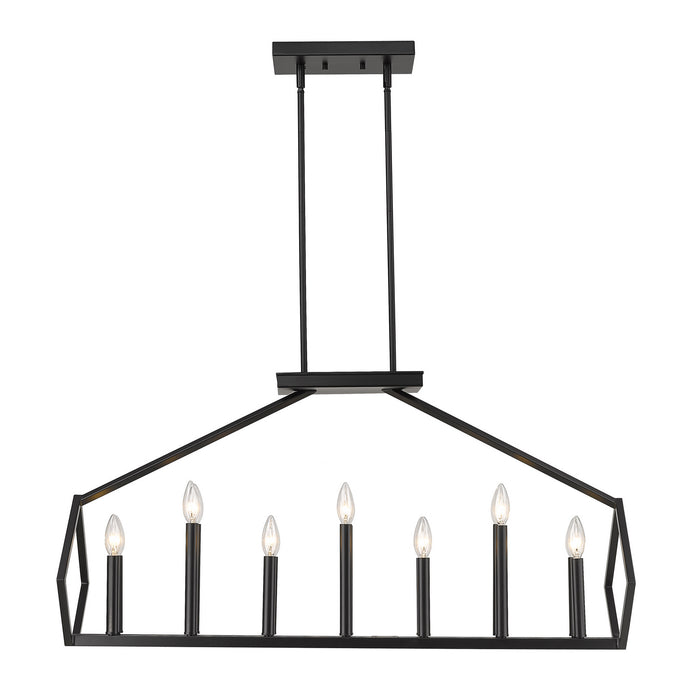 14 Light Island Pendant from the Luca collection in Matte Black finish