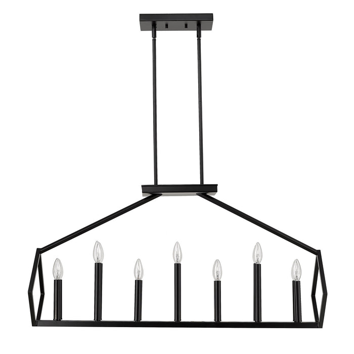 14 Light Island Pendant from the Luca collection in Matte Black finish